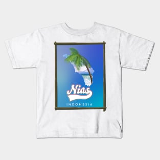 Nias Indonesia island map Kids T-Shirt